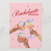 Stylish Bachelorette Weekend Invitation for Bride Kaart (Achterkant)