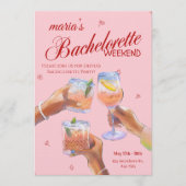 Stylish Bachelorette Weekend Invitation for Bride Kaart (Voorkant)