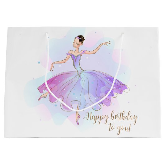 Stylish Ballerina Birthday Wishes | Geboortedag Groot Cadeauzakje (Voorkant)