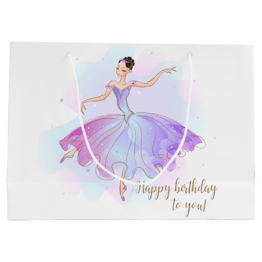 Stylish Ballerina Birthday Wishes | Geboortedag Groot Cadeauzakje (Achterkant)