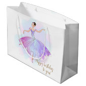 Stylish Ballerina Birthday Wishes | Geboortedag Groot Cadeauzakje (Achterkant Gekanteld)