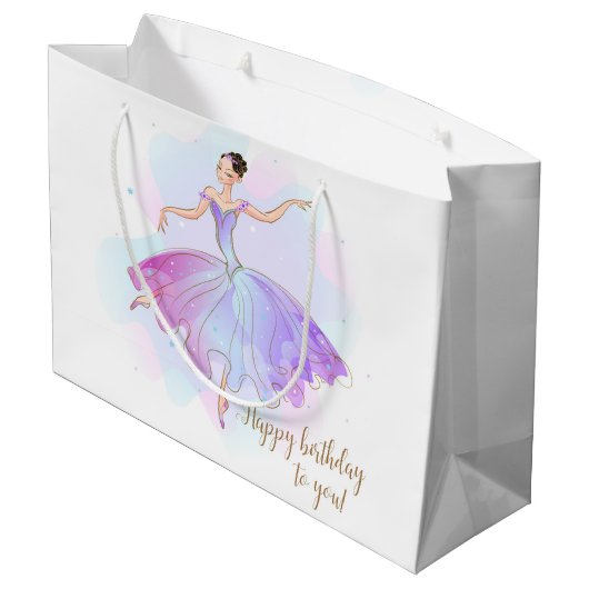 Stylish Ballerina Birthday Wishes | Geboortedag Groot Cadeauzakje (Achterkant Gekanteld)