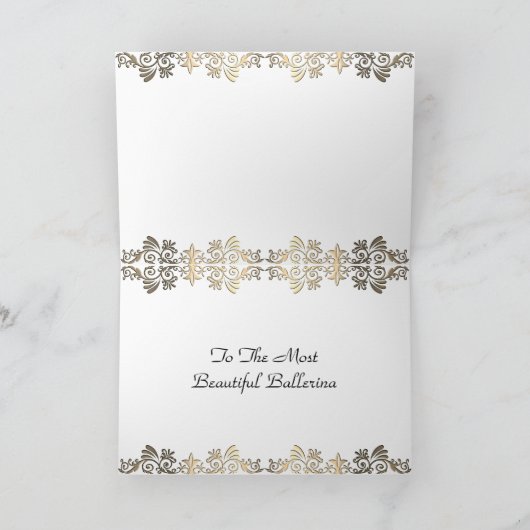 Stylish Ballerina Personalized Photo Collage Card Kaart (Binnen)