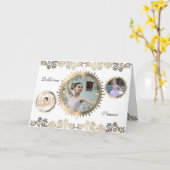 Stylish Ballerina Personalized Photo Collage Card Kaart (Gele Bloem)