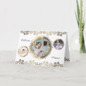 Stylish Ballerina Personalized Photo Collage Card Kaart (Voorkant)