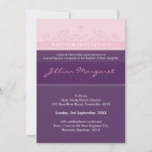 STYLISH BAPTISM VERZOEKT : elegant 2P Kaart