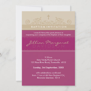 STYLISH BAPTISM VERZOEKT : elegant 4P Kaart