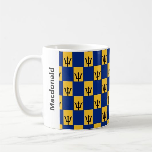 Stylish Barbados Flag Coffee Mok (Links)