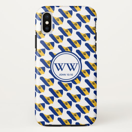 Stylish BARBADOS Monogram Abundant Life John 10:10 Case-Mate iPhone Case (Achterkant)