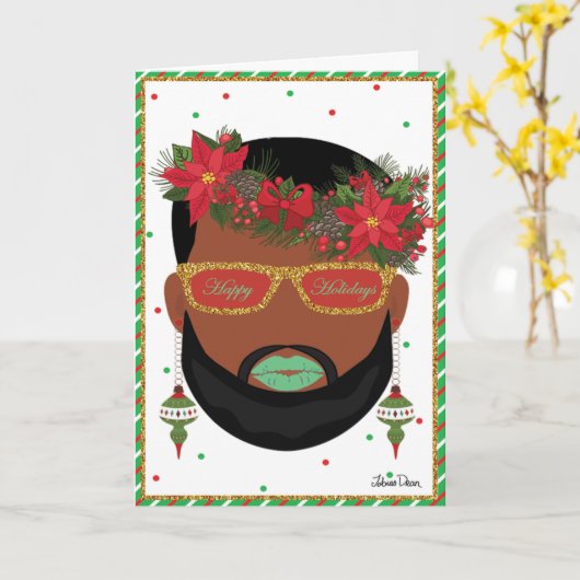 Stylish Beard LGBTQ-feestkaart Kaart (Gele Bloem)