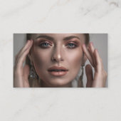 Stylish Beautician Black Social Media Icons Foto Visitekaartje (Achterkant)