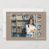 Stylish Beige | 2 Foto Afstuderen - Hartelijk dank Bedankkaart (Voorkant)