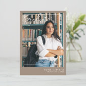 Stylish Beige | Aankondiging van twee foto-Afstude (Staand voorkant)