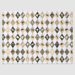 Stylish Beige Cream Equestrian Diamond Pattern Tissuepapier