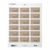 Stylish Beige Gold Monogram Return Address Etiket (Full Sheet)