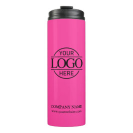 Stylish Bight Pink Branded Company Business Logo Thermosbeker