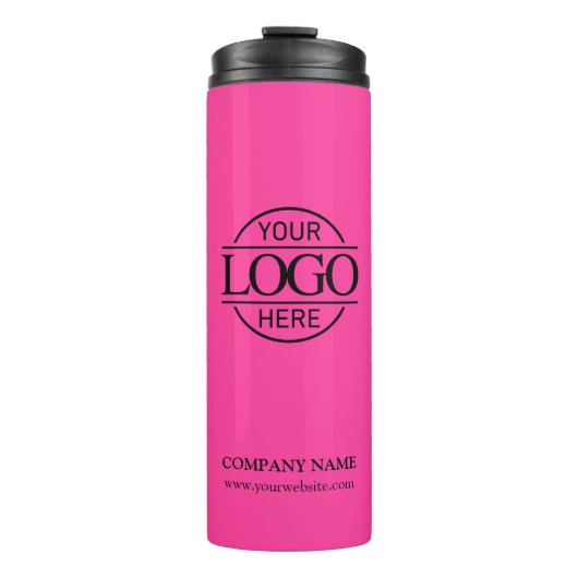 Stylish Bight Pink Branded Company Business Logo Thermosbeker (Voorkant)