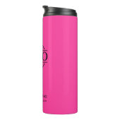 Stylish Bight Pink Branded Company Business Logo Thermosbeker (Geroteerd rechts)