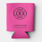 Stylish Bight Pink Corporate Company Business Logo Blikjeskoeler (Voorkant)