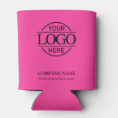 Stylish Bight Pink Corporate Company Business Logo Blikjeskoeler (Achterkant)