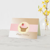 Stylish Birthday Cupcake Kaart (Gele Bloem)
