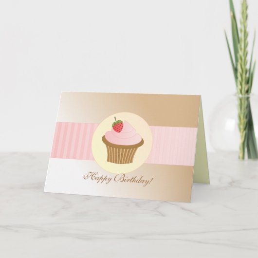 Stylish Birthday Cupcake Kaart (Voorkant)