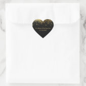 Stylish Black and Gold Snowflakes | Wedding Hart Sticker (Tas)