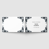 Stylish Black and White Floral Wedding Gastenboek (Volledig)