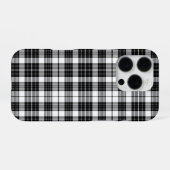 Stylish Black and White Monochrome Tartan Plaid iPhone Hoesje (Achterkant horizontaal)