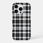 Stylish Black and White Monochrome Tartan Plaid iPhone Hoesje (Achterkant)