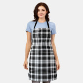 Stylish Black and White Monochrome Tartan Plaid Schort (Gedragen)