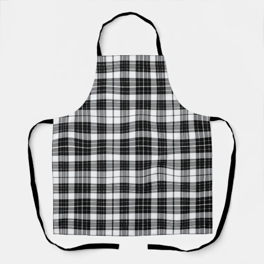Stylish Black and White Monochrome Tartan Plaid Schort (Voorkant)