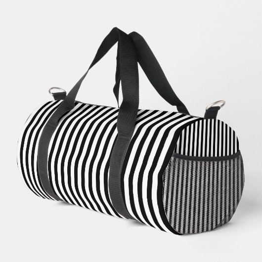 Stylish Black and White Pattern Weekend Duffle Bag Plunjezak (Rechterhoek)