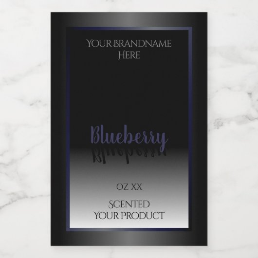 Stylish Black and White Product Labels Blue Frame Voedselcontainer Etiket (Enkel label)