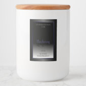 Stylish Black and White Product Labels Blue Frame Voedselcontainer Etiket (Voorkant)