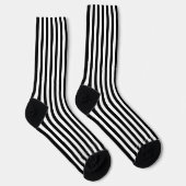 Stylish Black and White Stripe Decorative Socks Sokken (Rechts)