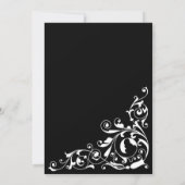 Stylish Black and White Swirls Wedding Invitation Kaart (Achterkant)