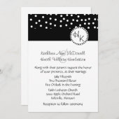 Stylish Black and White Wedding Invitation Kaart (Voorkant / Achterkant)