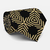 Stylish black and yellow hexagons stropdas (Opgerold)