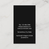 Stylish Black Barber Shop Hair Stylist Barbershop Visitekaartje (Achterkant)