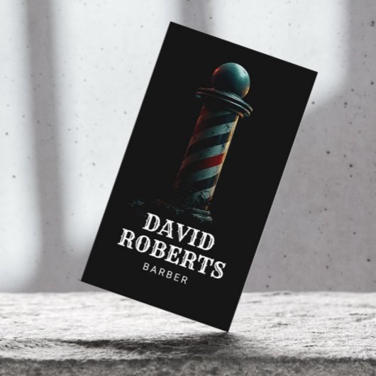 Stylish Black Barber Shop Hair Stylist Barbershop Visitekaartje