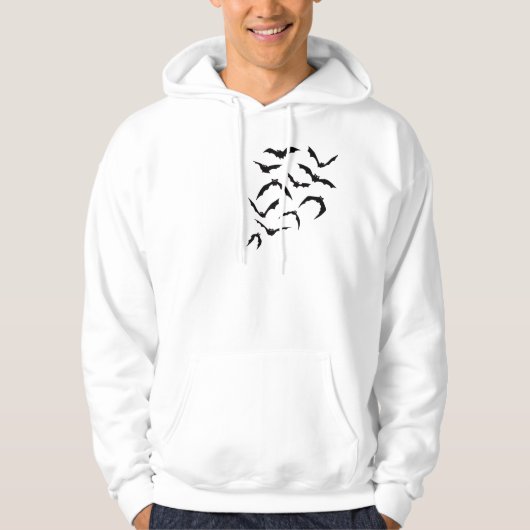 Stylish Black Bats Graphic – Minimalist Bat Art fo Hoodie (Voorkant)
