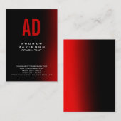 Stylish Black Brown Monogram minimalist Visitekaartje (Voorkant / Achterkant)