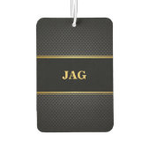 Stylish Black Carbon Gold Monogram Luchtverfrisser (Achterkant)