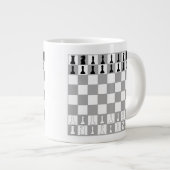 STYLISH BLACK EN WHITCHESS SET GROTE KOFFIEKOP (Voorkant rechts)