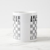 STYLISH BLACK EN WHITCHESS SET GROTE KOFFIEKOP (Voorkant)