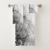 STYLISH BLACK EN WITTE BOMEN FOTOGRAAF BAD HANDDOEK (Insitu)