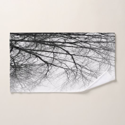 STYLISH BLACK EN WITTE BOMEN FOTOGRAAF BAD HANDDOEK (Handdoek)