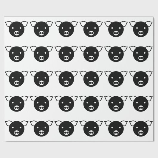 STYLISH BLACK EN WITTE PIG CADEAUPAPIER (Vlak)