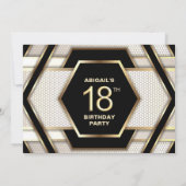 Stylish Black Gold 18th Birthday Party Kaart (Achterkant)